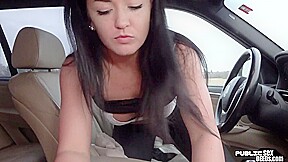Car fucked driving student enjoys banging outdoor with tutor