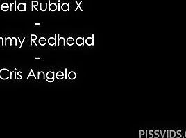 WET Perla Rubia X, Ammy Redhead, Cris Angelo – Private Fuck Threesome After Party Salon Erotico Barcelona – 45min – Extra Piss – PissVids